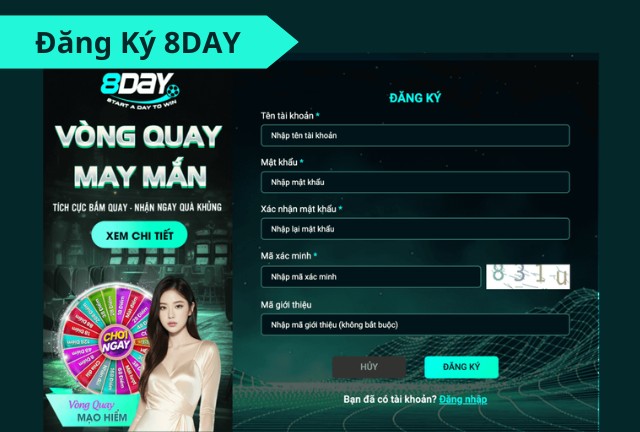 Giao diện đăng ký đơn giản