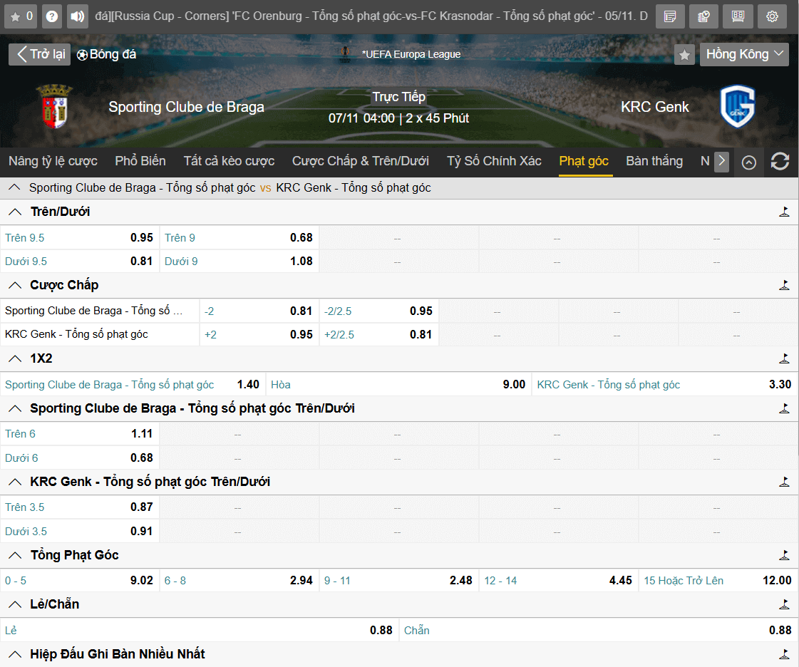 Kèo phạt góc dễ chơi dễ trúng cho anh em